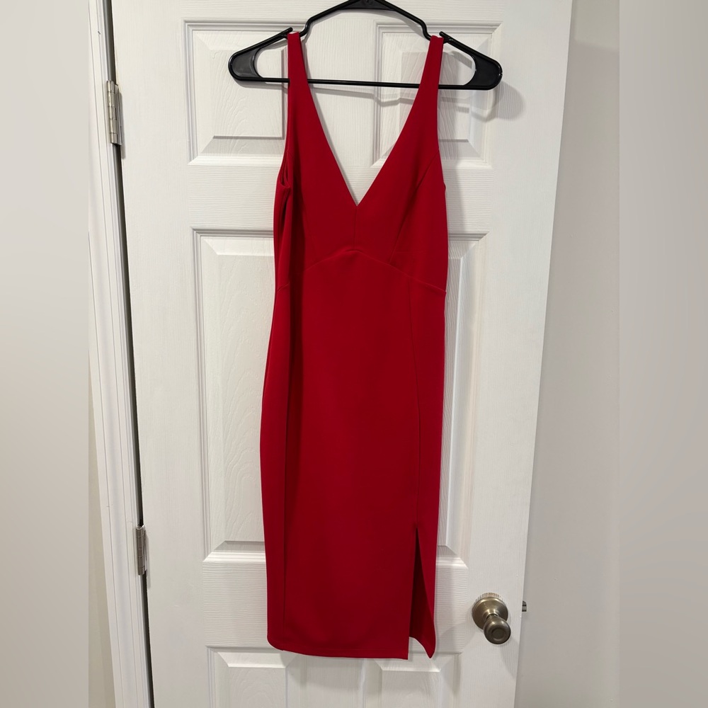 Lulu's Vibrant Red Midi Dress
